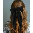 thumbnail image 2 of HairBow, 2Pcs White & Black Silky Satin Hair Bow, Large Big Hair Clips for Women, 2 of 4
