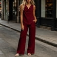 thumbnail image 2 of MLCDZ Women's Outfits Lounge Sets Two Piece Sleeveless Round Neck Elastic Waist Lightweight Loose Pants with Pockets Vacation Summer Dressy Tracksuit, 2 of 7