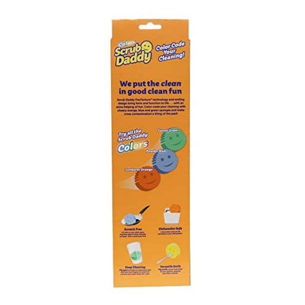 Scrub Daddy - Éponge de couleur sans rayures avec texture flexible (paquet  de 3) 