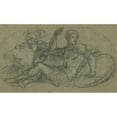thumbnail image 2 of Paris Bordone 24x16 Black Ornate Framed Double Matted Museum Art Print Titled: Seated Male Figure with Putto and Armor (1550), 2 of 5