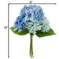 thumbnail image 2 of Mainstays 15''H Indoor Artificial Hydrangea Bundle, Blue Color, 2 of 5