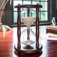 thumbnail image 5 of 60 Minute Hourglass Timer - Black Wooden Frame Sandglass with White Sand for Home Decor and Gifts, 5 of 7