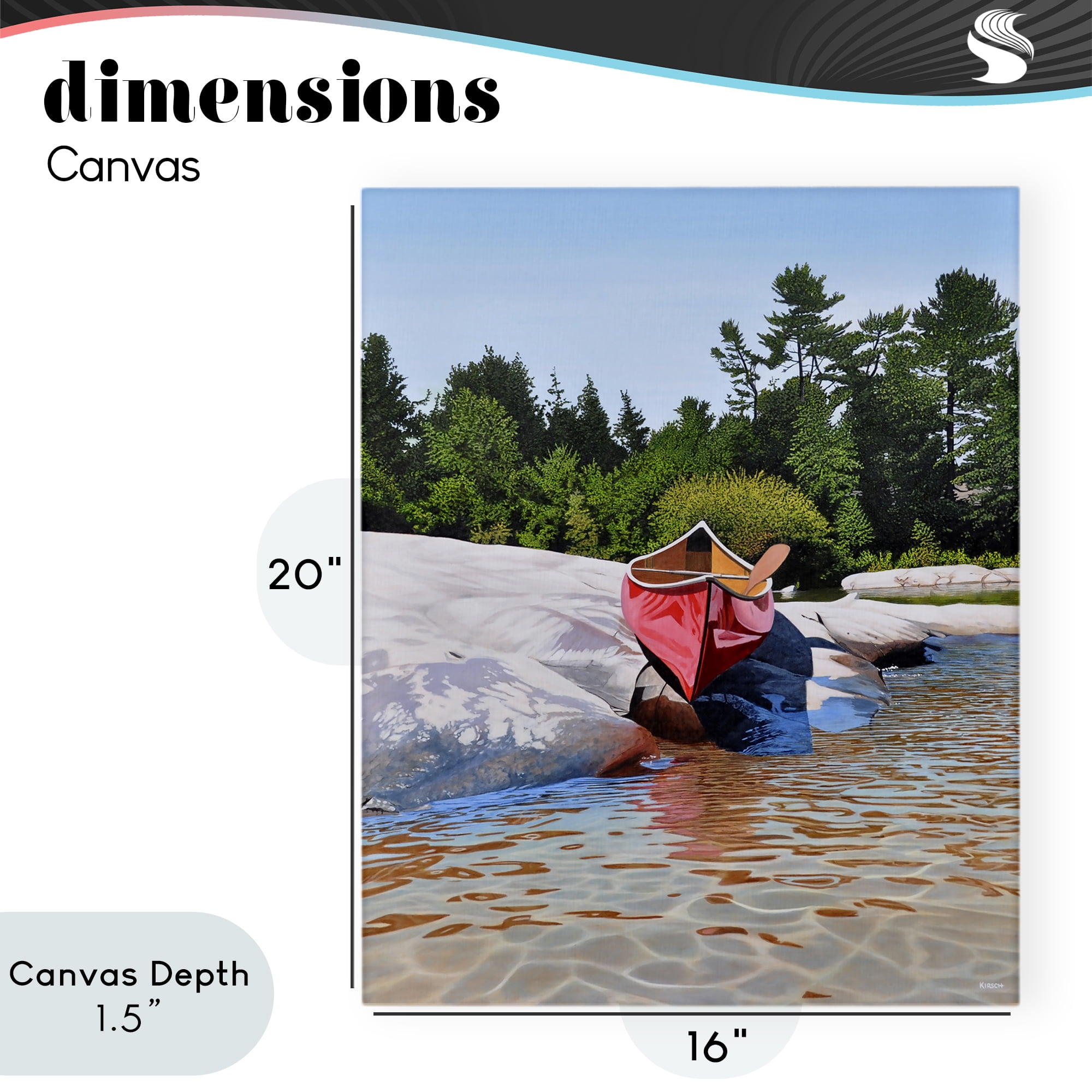Stupell Industries Canoe at Water's Edge Canvas Wall Art, design by Kenneth M Kirsch