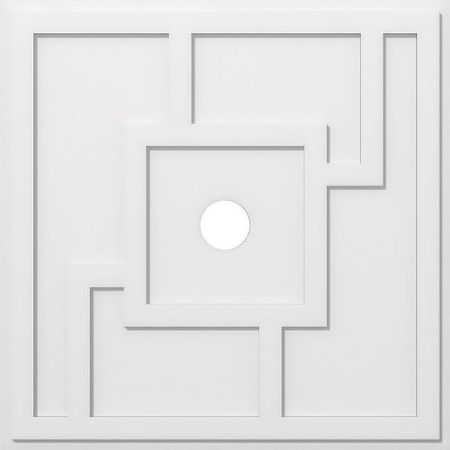 Ekena Millwork CMP36KX-04000 36 Po OD x 4 Po ID Carré Knox Architectural Grade PVC Contemporain Médaillon de Plafond