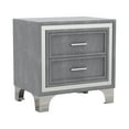 thumbnail image 7 of Atumon Velvet Upholstered Nightstand with 2 Drawers, Wood Bedside Table, Small Sofa Side Table with Metal Handles and Legs, Modern Nightstand Furniture for Bedroom, Fully Assembled, Gray, 7 of 7