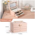 thumbnail image 3 of Casegrace Large Jewelry Storage Box Three layer Drawers Jewelry Organizer for Women Earrings Ring Makeup Storage Organizer Case, 3 of 9