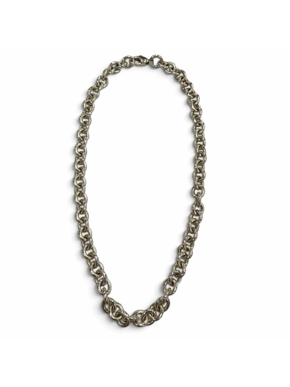 Pre-Owned TIFFANY&Co. Tiffany 925 Round Link Circle Donut Chain Choker Necklace, Silver, 40cm,...