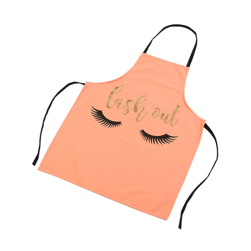 Bronzing eyelash pattern cotton blend anti-wear cooking kitchen bib apron TEJB 