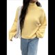 thumbnail image 1 of Suéter de Cuello Alto para Mujer, Jersey de Punto Grueso de Larga con Dobladillo Alto y Bajo, Top Moderno para Otoño e Invierno. Amarillo S, 1 of 9