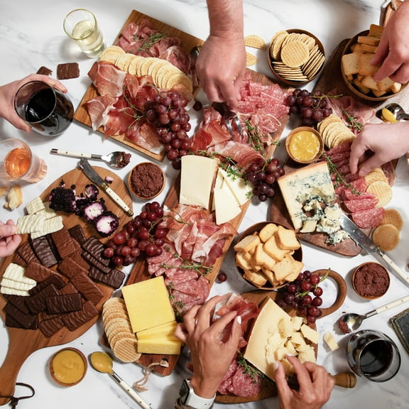 igourmet Mega Gourmet Assortment for 20 - Imported Cheeses, Cured Meats & Accompaniments - Perfect for Large Celebrations - Includes Grana Padano, Chevre, Cheddar & More!