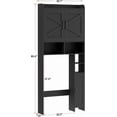 thumbnail image 3 of Over The Toilet Storage Cabinet with 2 Barn Door and Toilet Paper Holder Stand, FreeStanding Toilet Shelf Space Saver, for Bathroom, Restroom, Laundry, Black, 3 of 5