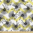 thumbnail image 1 of Floral Sofa Upholstery Fabric by the Yard, Calendula Blossoms Flower Petals Spring Zigzags Geometric Concept, Decorative Fabric for DIY and Home Accents, Dark Grey and Yellow Green by Ambesonne, 1 of 5
