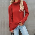 thumbnail image 2 of Women Solid Color Long Sleeve Cowl Neck Pullover Sweater, 2 of 5