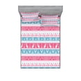 thumbnail image 1 of Tribal Bedding Set with Sheet & Covers, Egyptian Cats Wings Pyramids Triangles Historical Pattern, Printed Bedroom Decor 2 Shams, 4 Sizes, Pale Blue Pink White, by Ambesonne, 1 of 3