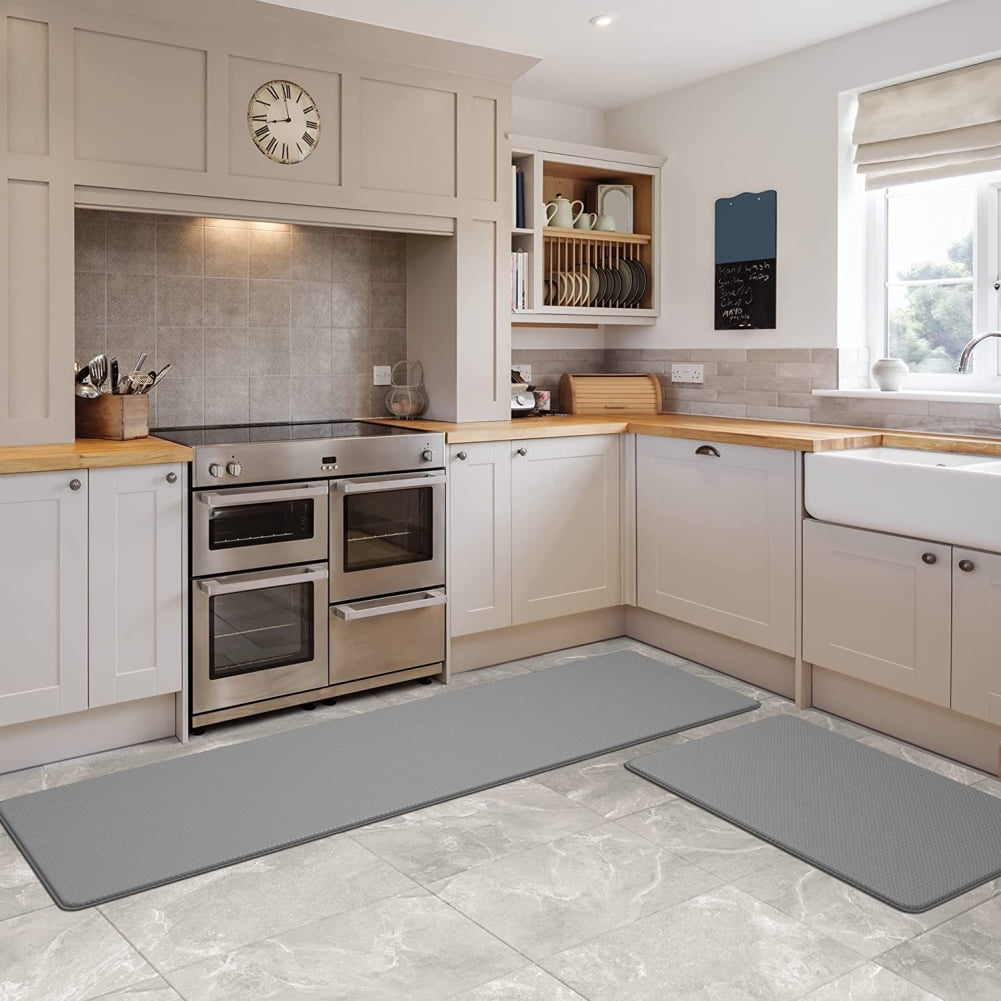 Kitchen Mats 2 PCS, Waterproof & NonSlip Kitchen Rugs, AntiFatigue