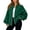 Dark Green, variant on Women's Zip Baseball Jacket, Long Sleeve Solid Color German Velvet Loose Oversized Thermal Coat Outerwear, Purple, XL