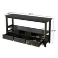 thumbnail image 5 of Vintage Console Table with 3 Drawers and Open Shelves, Wooden Console Table Coffee Table for Living Room Entry Bedroom, Black, 5 of 9