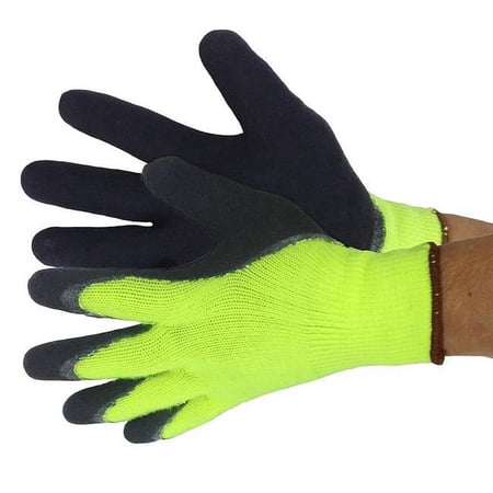 Major Gloves & Safety 50-8910BKG-L Insulated Hi-Viz Green Latex Coated Glove - Large