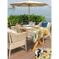 thumbnail image 5 of Outdoor Tablecloths with Umbrella Hole & Zipper, Yellow Sunflowers 60 x102 Inch Rectangle Tablecloths, Farmhouse Cow Barn Doors Floral Butterfly Waterproof Table Cloth, Patio/Pool Table Covers, 5 of 8