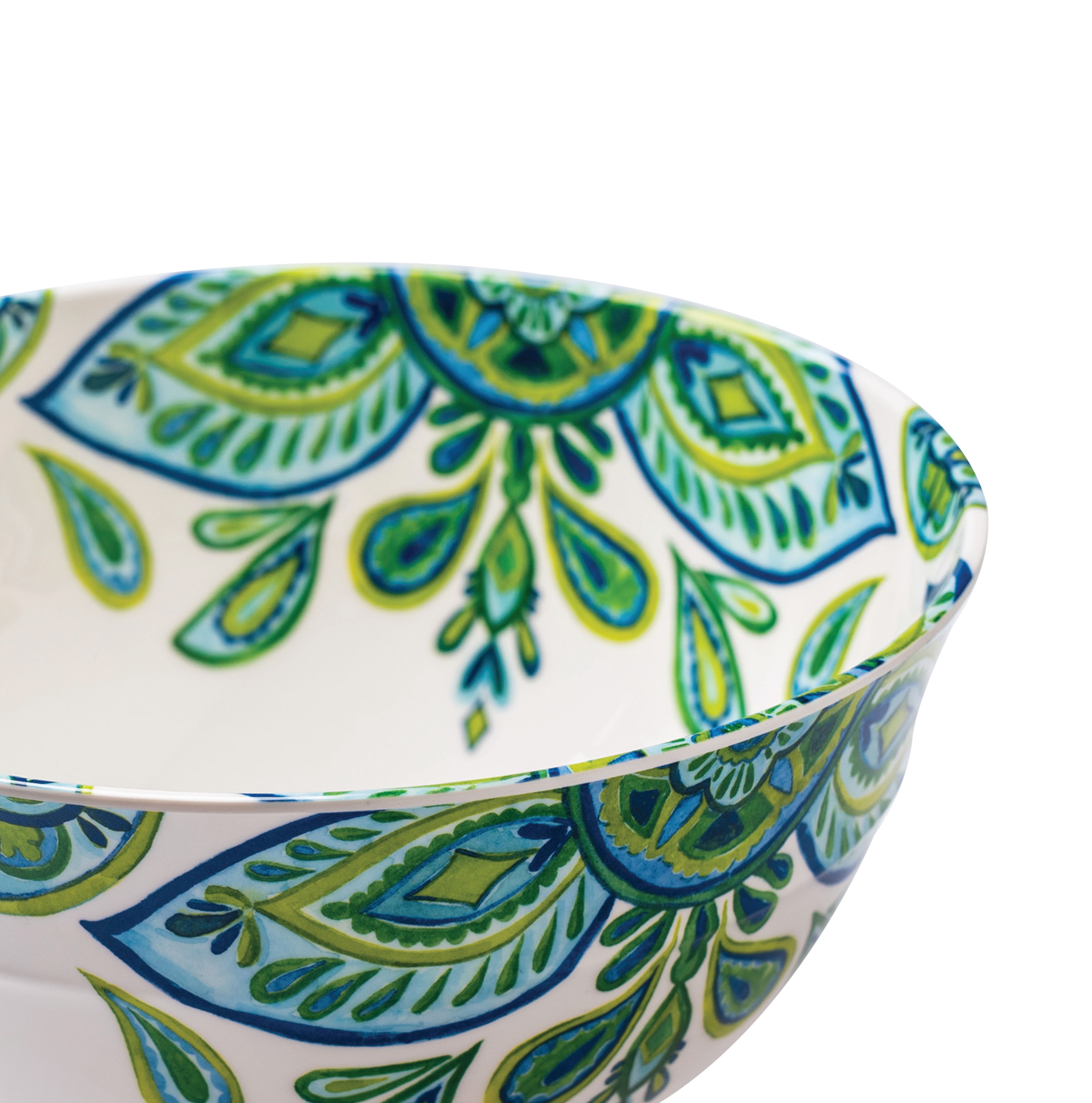10 Piece Melamine Mixing Bowl Set with Lids, Green and Blue Floral - image 4 of 8