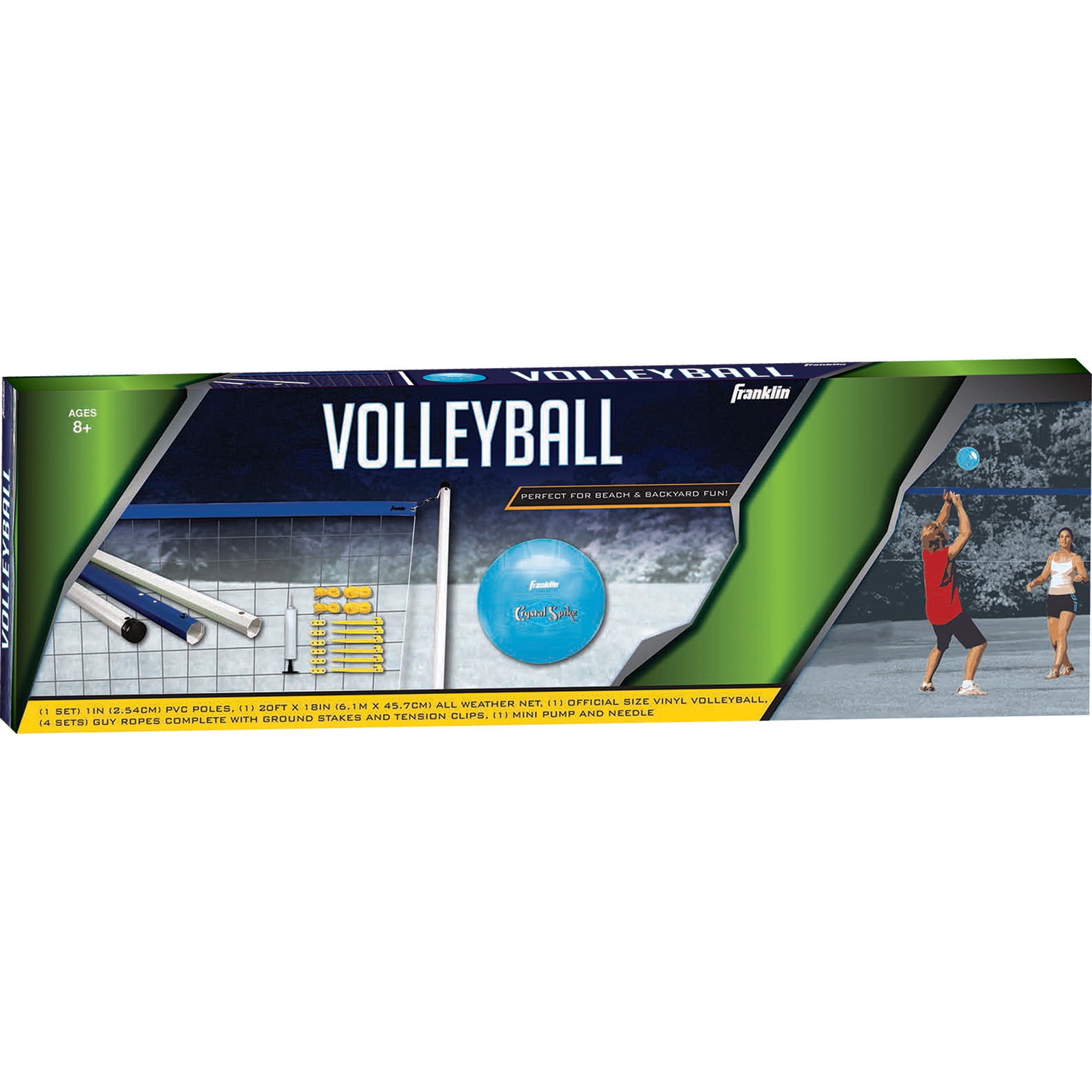Franklin Sports Adjustable Portable Outdoor Volleyball Pole Set, 3 lb PVC