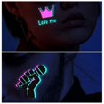 thumbnail image 3 of Pegatina luminosa para fiesta de baile, tatuajes temporales impermeables, notas musicales, auriculares, pegatinas de piel artísticas, 3 of 4
