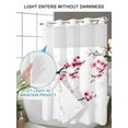 thumbnail image 4 of No Hook Cloth Fabric Shower Curtain with Snap in Liner, Cherry Blossoms Waterproof Shower Curtains Set with See Through Top Window, Pink Pastoral Modern Gradient Spring Bath Curtains Shower 60"x72", 4 of 6