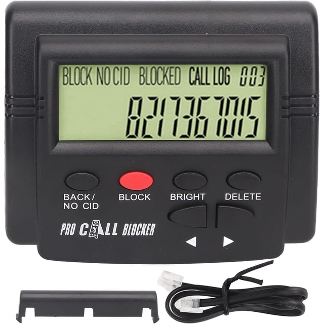 Bloqueador de Llamadas para Teléfonos Fijos, 2000 Grupos, Pantalla LCD, Anti Acoso, 5 Nivel de Brillo de Pantalla, Previene el Acoso Caller ID Box con Pantalla LCD