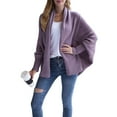thumbnail image 2 of Women'S - Batwing Cable Knitted Slouchy Oversized Wrap Cardigan Sweater  One Size, 2 of 9