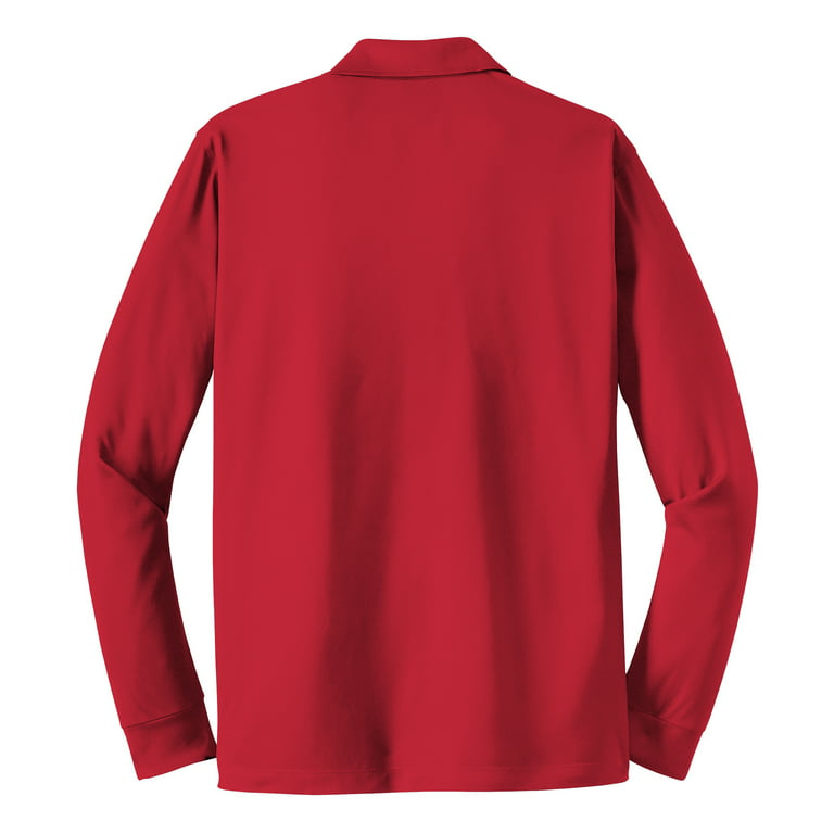 Mens Long Sleeve Polyester Micropique Sport-Wick Polo Shirt True