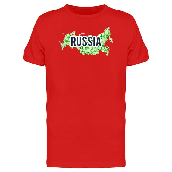 Russia Dotted Map Ts Tee Men's -Image by Shutterstock
