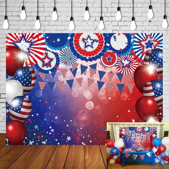 6x4FT Happy 4th of July Backdrop Independence Day American Soldier Backdrop Veterans Day Background American Memorial Day Patriotic Backdrop USA Flag Outdoor Banner