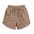 thumbnail image 7 of MYAOYI Womens Waffle Knit Shorts Drawstring Waist Elastic Casual Lounge Shorts, 7 of 7
