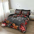 thumbnail image 3 of Christmas Comforter Set 8 Pcs Queen King Comforter Set with Sheets Cute Gingerbread Men Snowflakes Christmas Bedding Set King Bed in a Bag New Year Festival Xmas Gifts for Boys Girls, 3 of 7