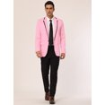 thumbnail image 3 of Lars Amadeus Blazer de corte slim de negocios para hombre, abrigo deportivo con un botón y un solo pecho Rosa L, 3 of 6