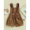 thumbnail image 3 of Infant Baby Boy Girl Overalls Sleeveless Suspender Pants Jumpsuit Shorts Summer Backless Shortall Romper, 3 of 7