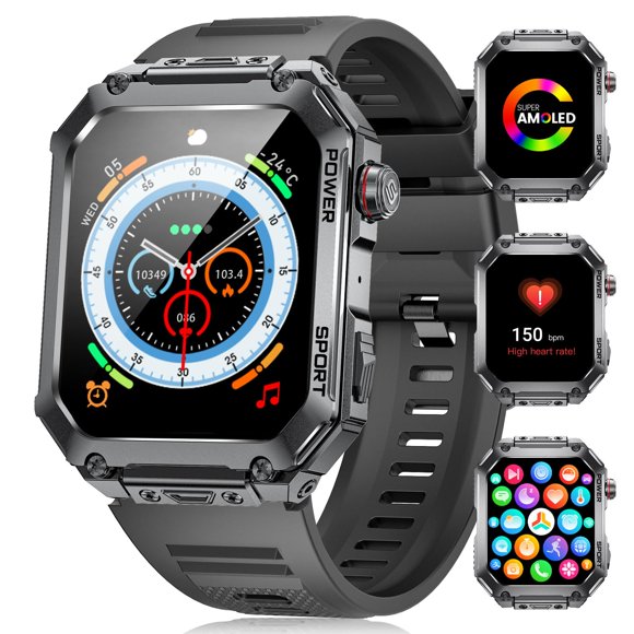 Reloj inteligente LIGE Military para hombre con pantalla HD de 5 ATM a prueba de agua