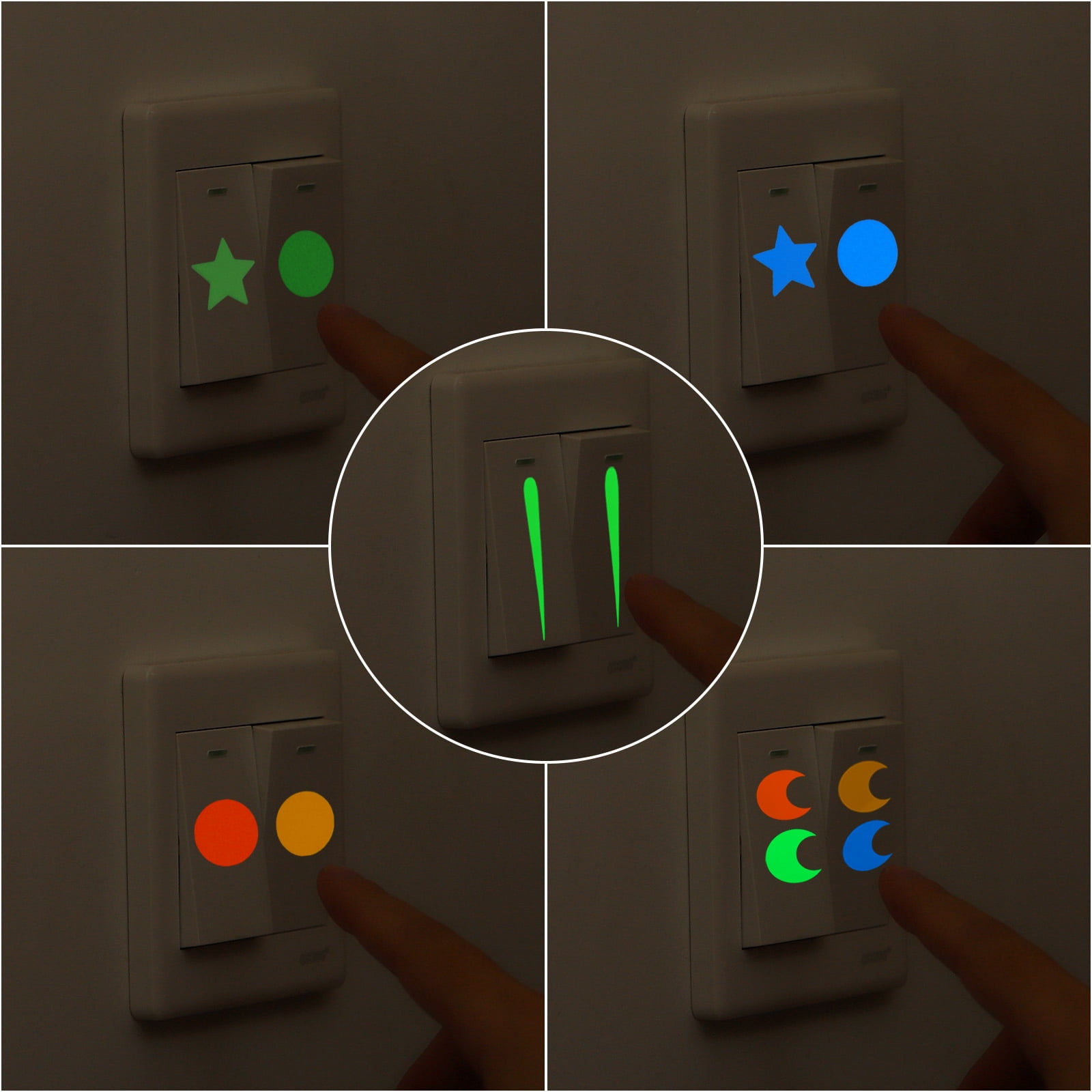 Unique Bargains Glow in the Dark Tape Dots for Home and Office Decoration Orange