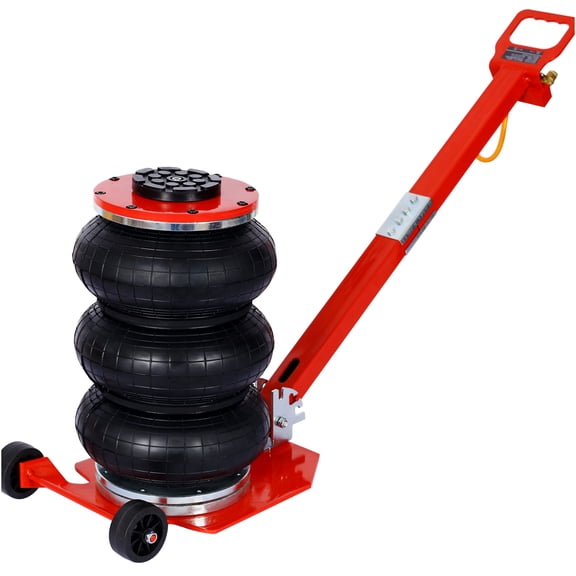 JERFIT 3 Ton Triple Bag Air Jack for Off-Road & SUV, 6600lbs Lifting Capacity, 5.5-15.5in Lift Height, All-Terrain Portable Pneumatic Car Jack, Red