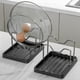 thumbnail image 1 of Estante de encimera de cocina con bandeja escurridora para tapas de ollas, platos, tablas de cortar y utensilios, acero inoxidable resistente a la oxidación, negro o blanco, 20x15x13 cm., 1 of 6