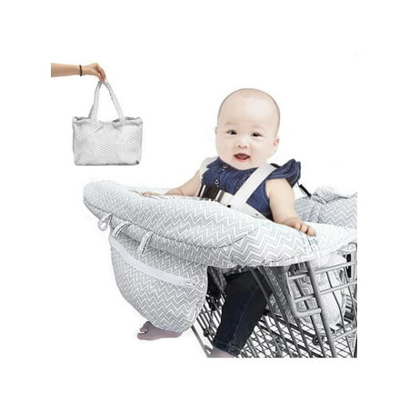 - Portable Baby Kids Child Shopping Trolley Cart Seat Pad High Chair Cover Protector with Toddler Infant Safety Harness