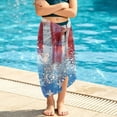 thumbnail image 4 of Girls Beach Sarong Cover Up Wrap Coverups July 4th Stars And Stripes Bathing Suit Skirts Chiffon Lightweight Towel (Free Size, Black), 4 of 9