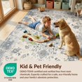 thumbnail image 4 of Design&I 8'x10' Washable Area Rug Extra Large Skid-Resistant Low Profile Beige Vintage Grey Scroll Border Distressed Taupe Textured That for Living Room, Family, 4 of 7