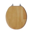 thumbnail image 6 of Designer Wood Seat with Piano Oak Finish, Chrome Hinge, Round Closed Front with Cover, 6 of 6