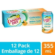 Canada Dry® Club Soda Orange-Mandarin 355 mL Cans, 12 Pack