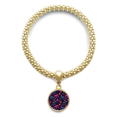 thumbnail image 1 of notes de Musique Colorées Pendentif Rond Chaîne de Bijoux Noir en bracelet, 1 of 3