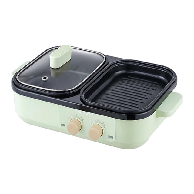 Olla y plancha Shabu, Control de temperatura multifuncional, olla de cocina 2 en 1, olla caliente con parrilla para fiesta, estofado, fideos