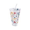 thumbnail image 1 of Toystoory Vaso de cristal con pajita y tapa, botellas de agua de cristal de dibujos animados adorables de boca ancha de calidad alimentaria Teteras, 1 of 6
