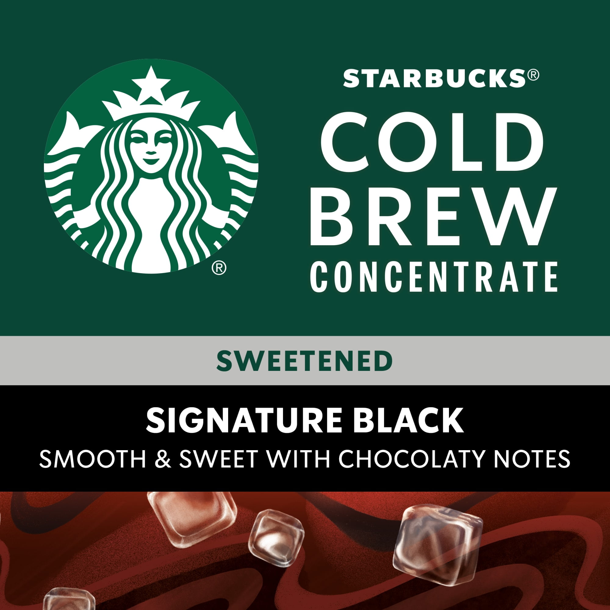 (6 pack) Starbucks Sweetened Signature Black, Cold Brew Coffee Concentrate, Iced Coffee, 32fl oz