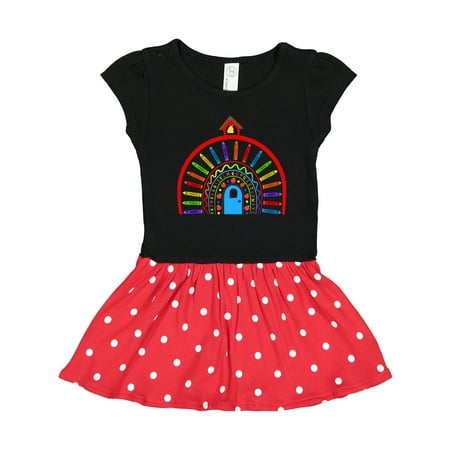 

Inktastic Schoolhouse Rainbow with Crayons and Alphabet Gift Toddler Girl Dress